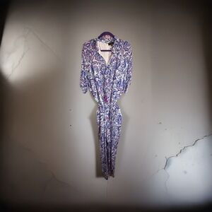 Kathy Ireland Fashion 360 Paradise Pleasure Jumpsuit Paisley Peacock Size 1X